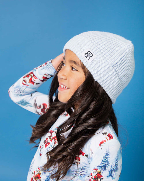 Baby Kids Bamboo Pajamas — Sleigh the Slopes Kid's Beanie — Image 8