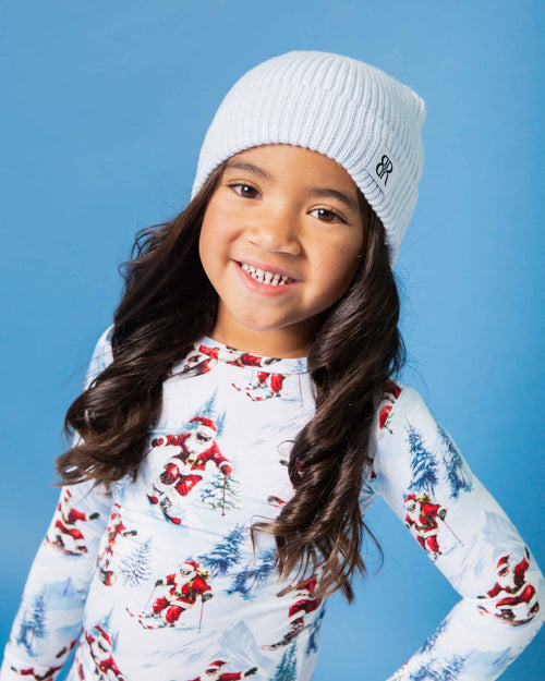 Baby Kids Bamboo Pajamas — Sleigh the Slopes Kid's Beanie — Image 6