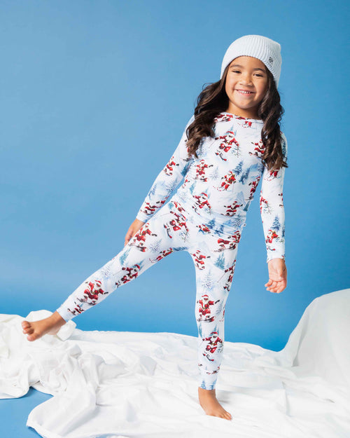 Baby Kids Bamboo Pajamas — Sleigh the Slopes Long Sleeve Pajama Set — Image 7
