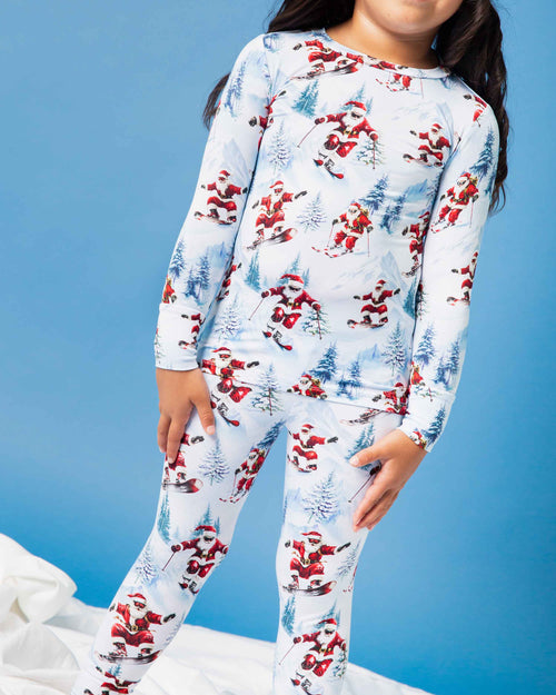 Baby Kids Bamboo Pajamas — Sleigh the Slopes Long Sleeve Pajama Set — Image 3