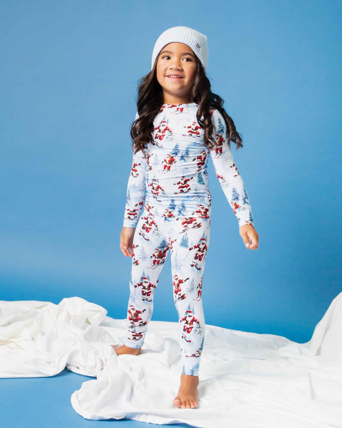 Baby Kids Bamboo Pajamas — Sleigh the Slopes Long Sleeve Pajama Set — Image 4