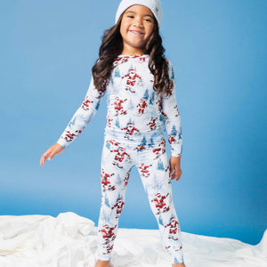 Baby Kids Bamboo Pajamas — Sleigh the Slopes Long Sleeve Pajama Set — Image 1