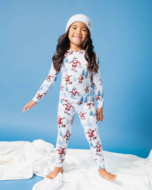 Baby Kids Bamboo Pajamas — Sleigh the Slopes Long Sleeve Pajama Set — Image 1