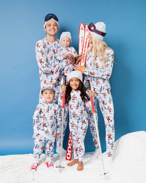 Baby Kids Bamboo Pajamas — Sleigh the Slopes Long Sleeve Pajama Set — Image 5