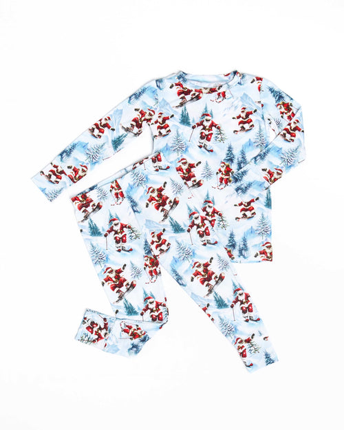 Baby Kids Bamboo Pajamas — Sleigh the Slopes Long Sleeve Pajama Set — Image 2