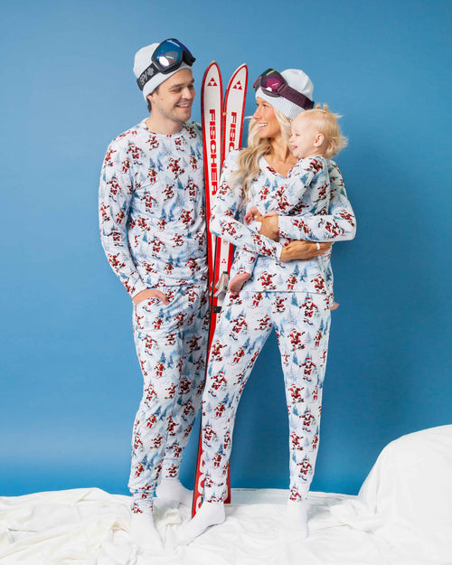 Baby Kids Bamboo Pajamas — Sleigh the Slopes Men's Long Sleeve Shirt — Image 2