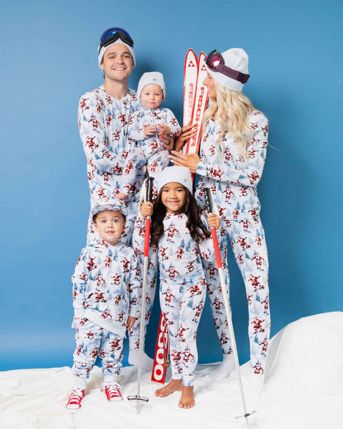 Baby Kids Bamboo Pajamas — Sleigh the Slopes Men's Long Sleeve Shirt — Image 4