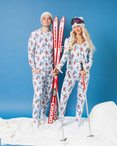 Baby Kids Bamboo Pajamas — Sleigh the Slopes Men's Long Sleeve Shirt — Image 6