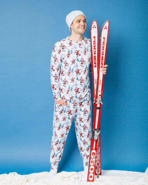 Baby Kids Bamboo Pajamas — Sleigh the Slopes Men's Pants — Image 5