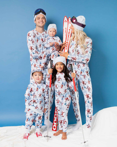Baby Kids Bamboo Pajamas — Sleigh the Slopes Women's Long Sleeve V-Neck T-Shirt — Image 6
