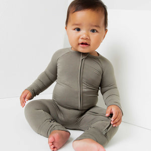 Baby Kids Bamboo Pajamas — Olive The Above Convertible Romper — Image 1