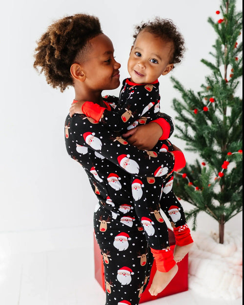 Baby Kids Bamboo Pajamas — Snow Ho Ho Convertible Romper — Image 16