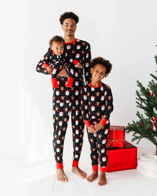 Baby Kids Bamboo Pajamas — Snow Ho Ho Convertible Romper — Image 7