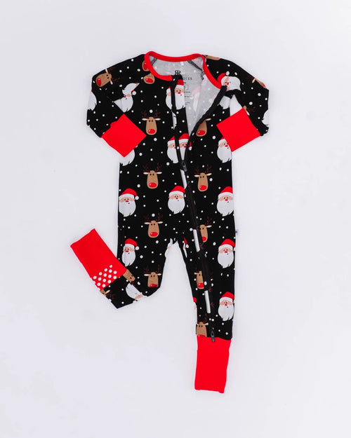 Baby Kids Bamboo Pajamas — Snow Ho Ho Convertible Romper — Image 17