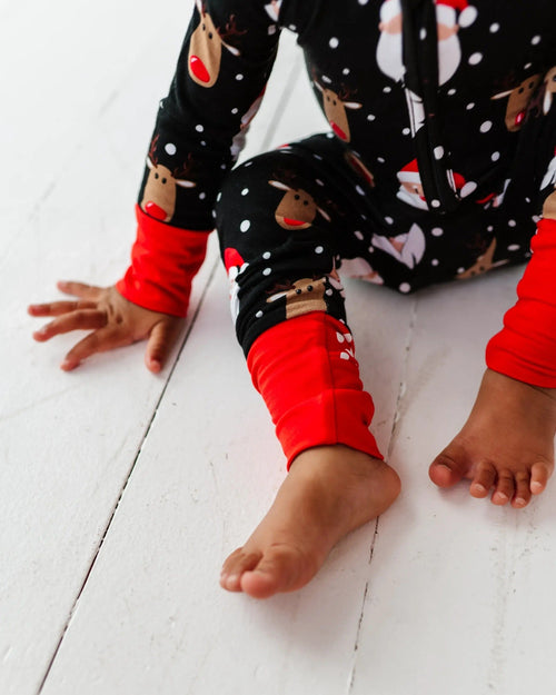 Baby Kids Bamboo Pajamas — Snow Ho Ho Convertible Romper — Image 12