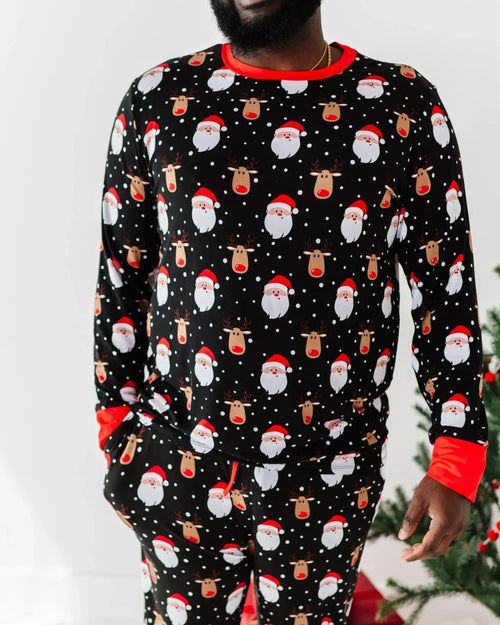 Baby Kids Bamboo Pajamas — Snow Ho Ho Men's Shirt — Image 3