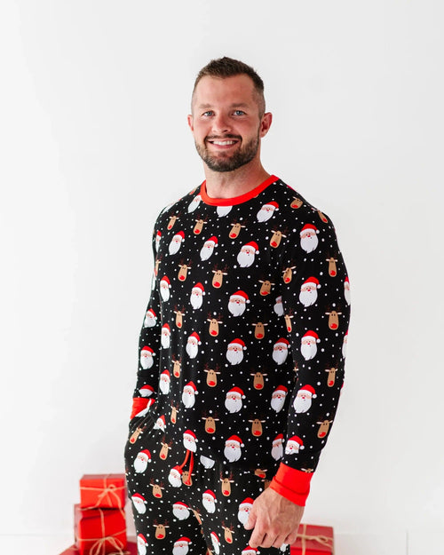 Baby Kids Bamboo Pajamas — Snow Ho Ho Men's Shirt — Image 8