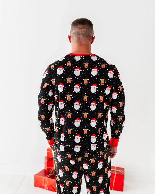 Baby Kids Bamboo Pajamas — Snow Ho Ho Men's Shirt — Image 4