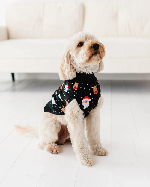 Baby Kids Bamboo Pajamas — Snow Ho Ho Dog Sweater — Image 9