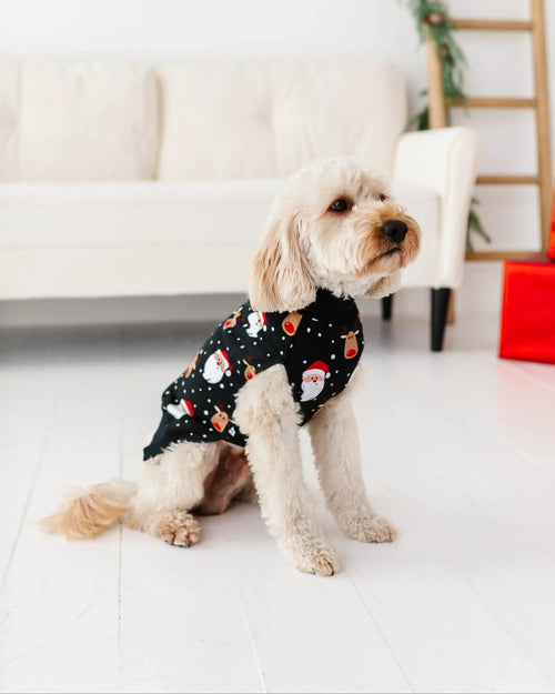 Baby Kids Bamboo Pajamas — Snow Ho Ho Dog Sweater — Image 7