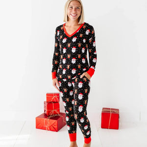 Bums & Roses - Baby & Kids Bamboo Pajamas - Snow Ho Ho Women's Pants - Image 1