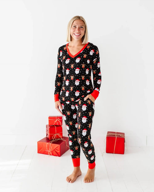 Baby Kids Bamboo Pajamas — Snow Ho Ho Women's Pants — Image 1