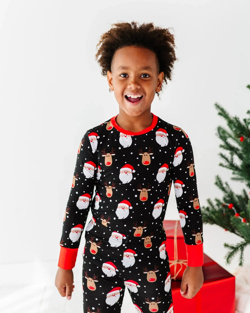 Baby Kids Bamboo Pajamas — Snow Ho Ho Two-Piece Pajama Set — Image 6