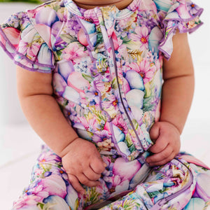 Baby Kids Bamboo Pajamas — So Eggstra Romper — Image 1