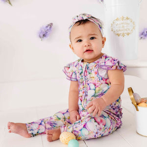 Bums & Roses - Baby & Kids Bamboo Pajamas - So Eggstra Romper - Image 1