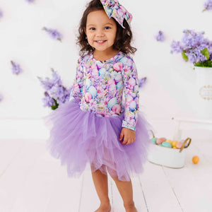 Bums & Roses - Baby & Kids Bamboo Pajamas - So Eggstra Tulle Tutu Dress - Image 1