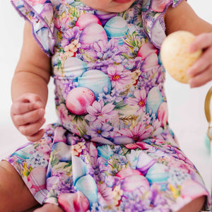 Baby Kids Bamboo Pajamas — So Eggstra Ruffle Dress — Image 1