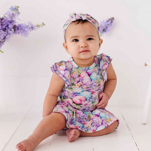 Bums & Roses - Baby & Kids Bamboo Pajamas - So Eggstra Ruffle Dress - Image 1