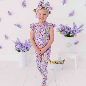 Baby Kids Bamboo Pajamas — So Eggstra Cap Sleeve Two-Piece Pajama Set — Image 1