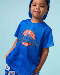 Baby Kids Bamboo Pajamas — Space Jam™ Tune Squad Button Down Jersey — Image 1