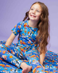 Baby Kids Bamboo Pajamas — Space Jam™ Short Sleeve Pajama Set — Image 1