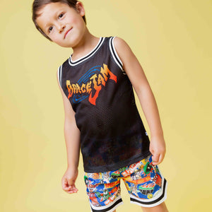 Baby Kids Bamboo Pajamas — Space Jam™ Clutch Jersey Top With Shorts — Image 1