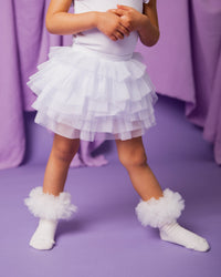 Baby Kids Bamboo Pajamas — Stardust Tulle Skort — Image 1