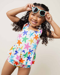 Baby Kids Bamboo Pajamas — Star of the Shore Peplum One Piece Swimsuit — Image 1