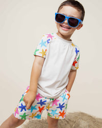 Baby Kids Bamboo Pajamas — Star of the Shore Short Sleeve Rash Guard — Image 1