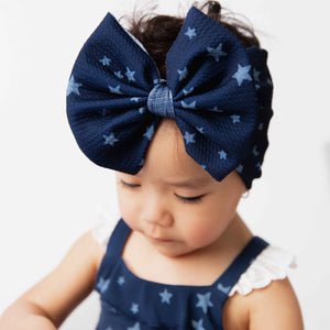 Baby Kids Bamboo Pajamas — Star of the Show Biggie Bow — Image 1