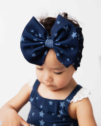 Baby Kids Bamboo Pajamas — Star of the Show Biggie Bow — Image 1