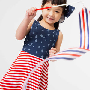 Baby Kids Bamboo Pajamas — Star of the Show Sleeveless Twistback Dress — Image 1