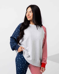 Baby Kids Bamboo Pajamas — Star of the Show Women's Relaxed Crew Neck Sweatshirt — Image 1