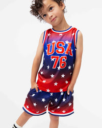Baby Kids Bamboo Pajamas — Stars Aligned Jersey Top with Shorts — Image 1