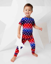 Baby Kids Bamboo Pajamas — Stars Aligned Short Sleeve Pajama Set — Image 1