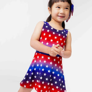 Baby Kids Bamboo Pajamas — Stars Aligned Sleeveless Twistback Dress — Image 1