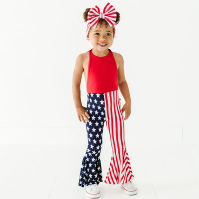 Stars & Stripes Overall Backless Romper - Image 1 - Bums & Roses