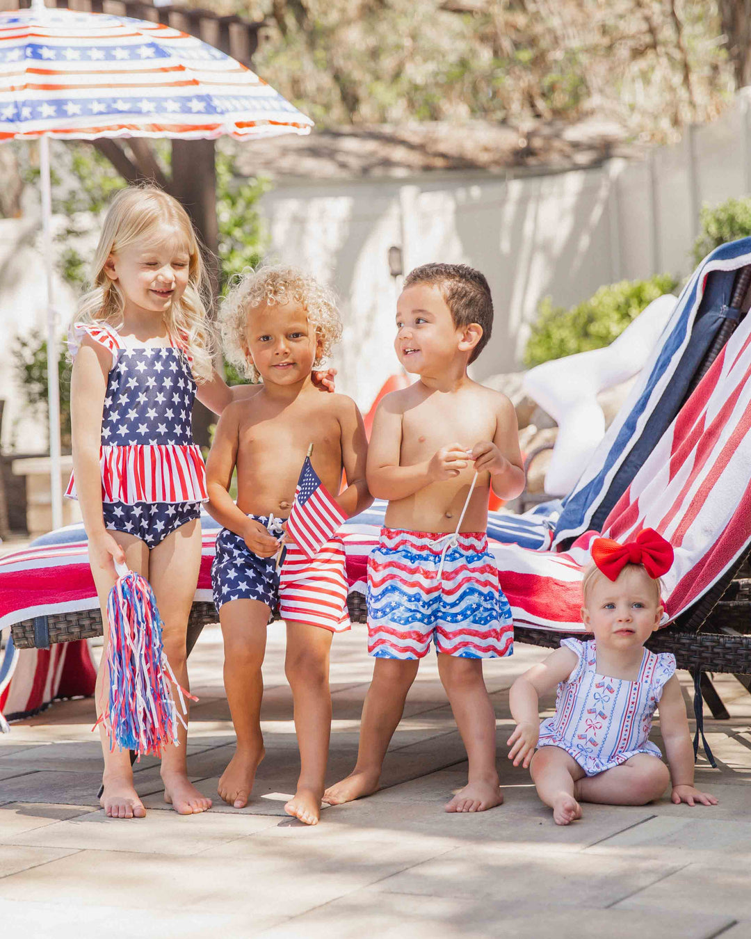 Stars & Stripes Peplum One Piece Swimsuit