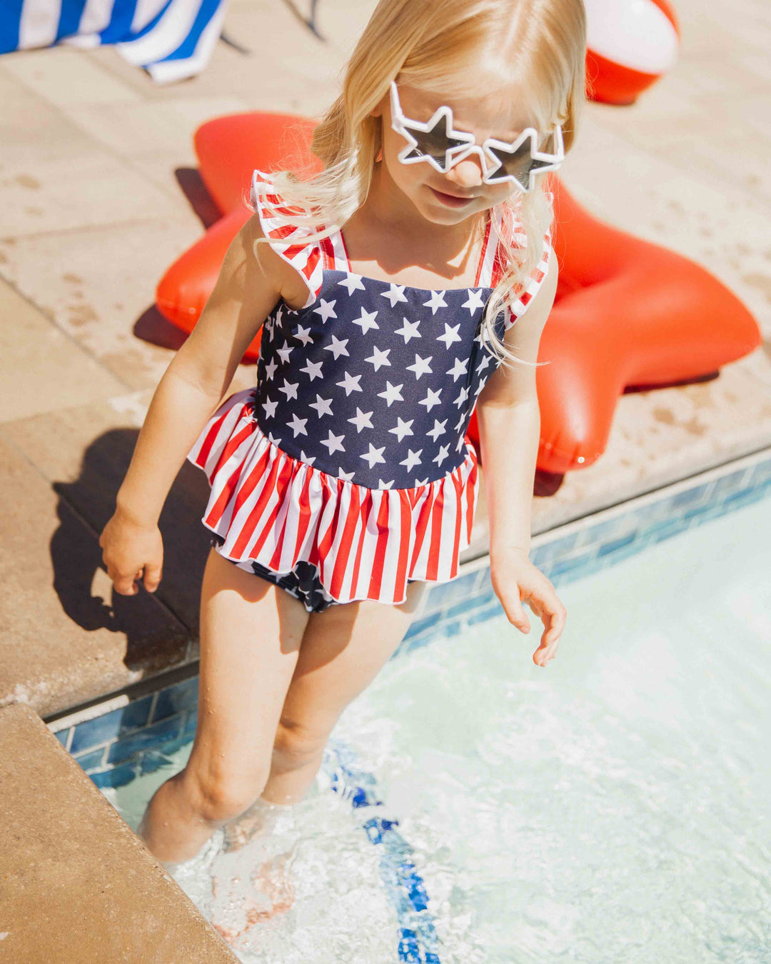 Stars & Stripes Peplum One Piece Swimsuit