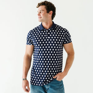 Navy Star Men's Polo - Image 1 - Bums & Roses